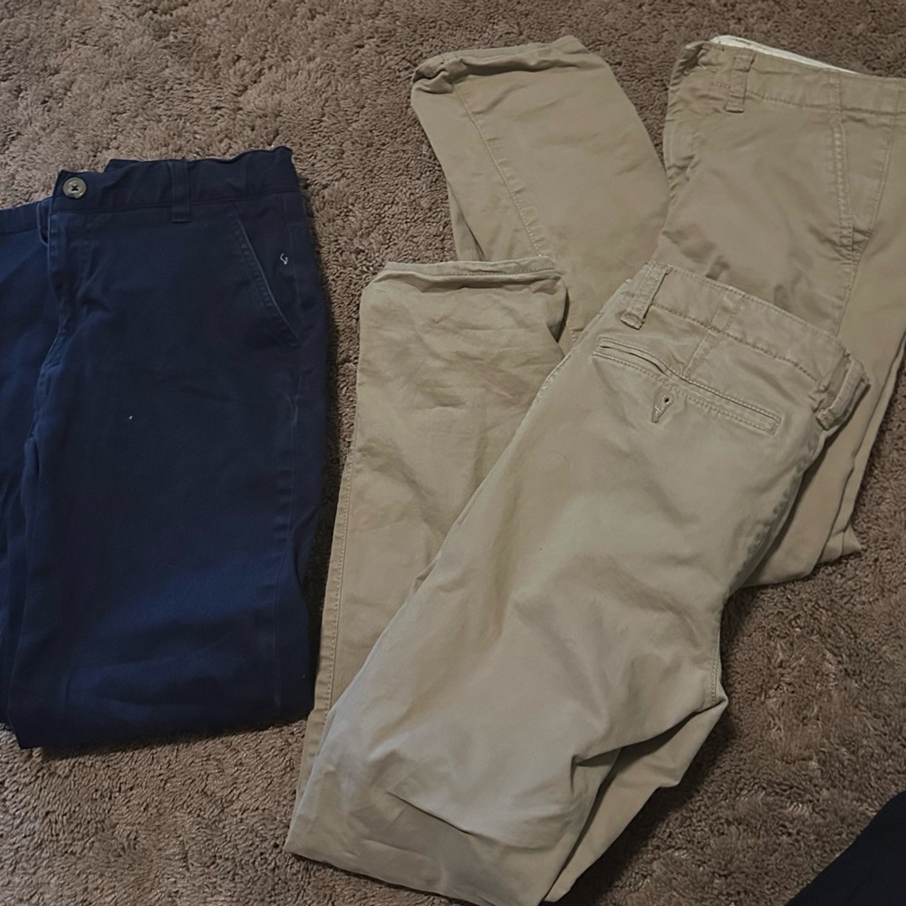 2 Boys Gap khaki pants size 12 and 1 French toast navy